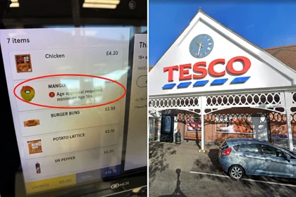 Tesco shoppers were baffled after self-checkout tills demanded age verification for buying mangoes, sparking viral jokes about the tropical fruit being 18+.