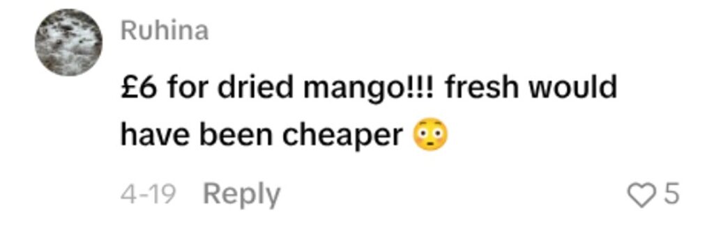 A traveller sparked outrage after spending £58 on snacks at Gatwick's WHSmith, including £6 dried mango and £5 Haribo, in a viral TikTok viewed more than 262,000 times.