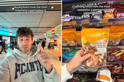 A traveller sparked outrage after spending £58 on snacks at Gatwick's WHSmith, including £6 dried mango and £5 Haribo, in a viral TikTok viewed more than 262,000 times.