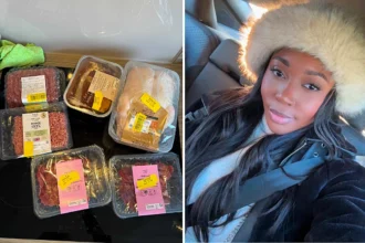 A woman scored an epic M&S yellow sticker haul worth nearly £50 for just £14.77 - including organic beef mince, a whole duck and salmon in cajun sauce.