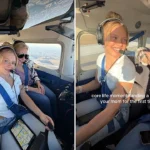 Pilot Sophia Gehlhar, 27, flew her terrified mum Stephanie for the first time in heartwarming viral video, honouring her mum's late friend Christine's pilot legacy.