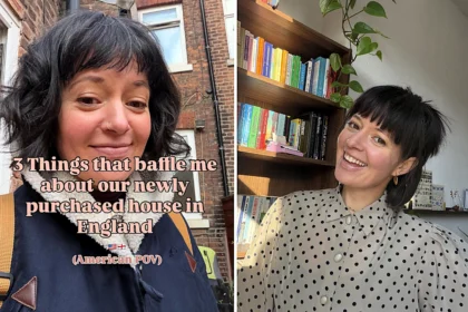 American woman Ashley Jackson moves to Manchester and reveals three baffling things about buying a UK house - including no dishwasher and mysterious boxed structures.