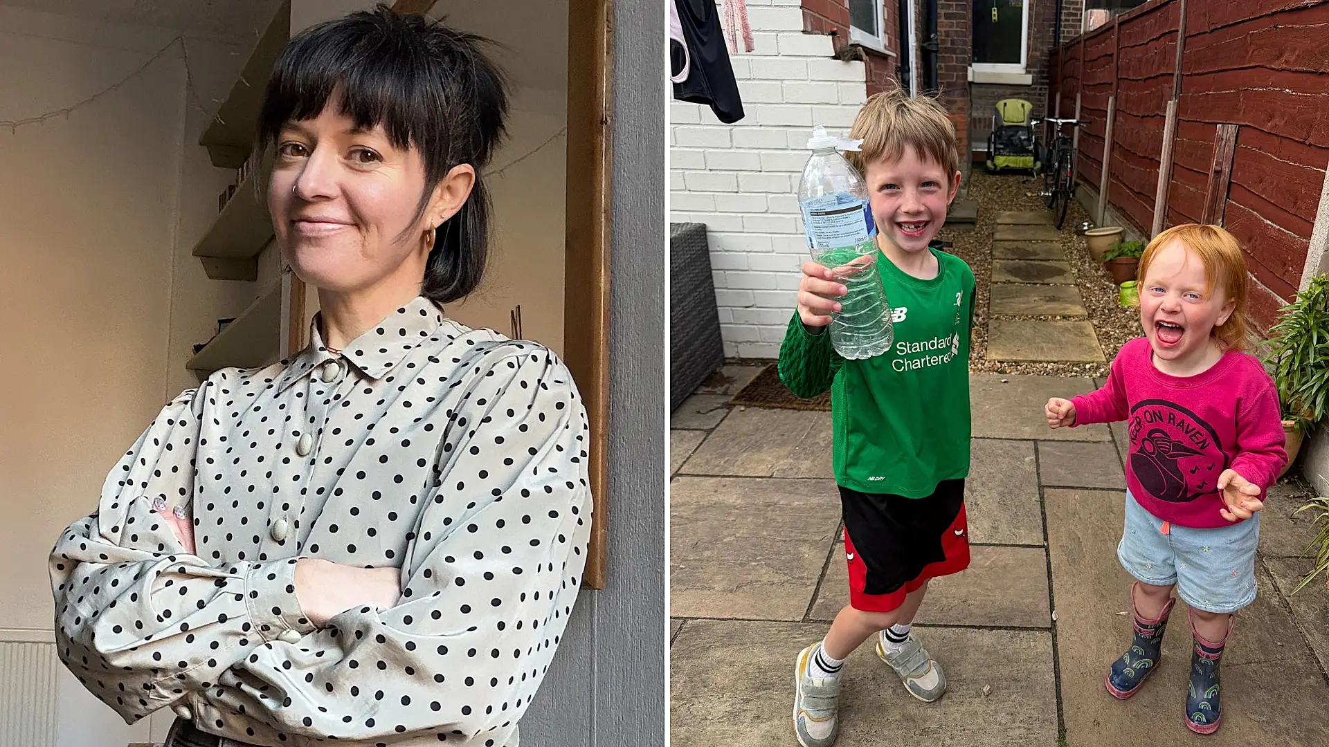 An American mum living in Manchester says she and her British husband will sit at opposite ends of the sofa if England face the US at the World Cup - with the kids as a buffer.
