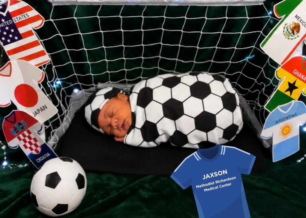 Tiny babies in intensive care have been dressed in adorable World Cup outfits - complete with knitted football boots, mini trophies and one very cute pint-sized referee.