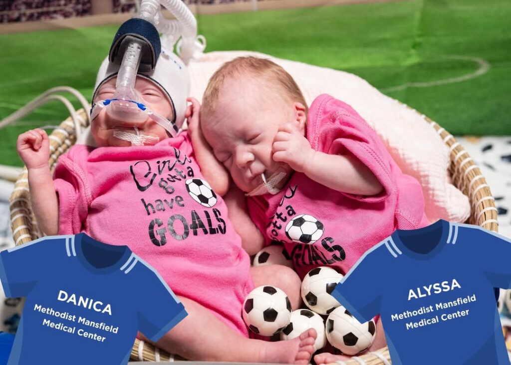 Tiny babies in intensive care have been dressed in adorable World Cup outfits - complete with knitted football boots, mini trophies and one very cute pint-sized referee.