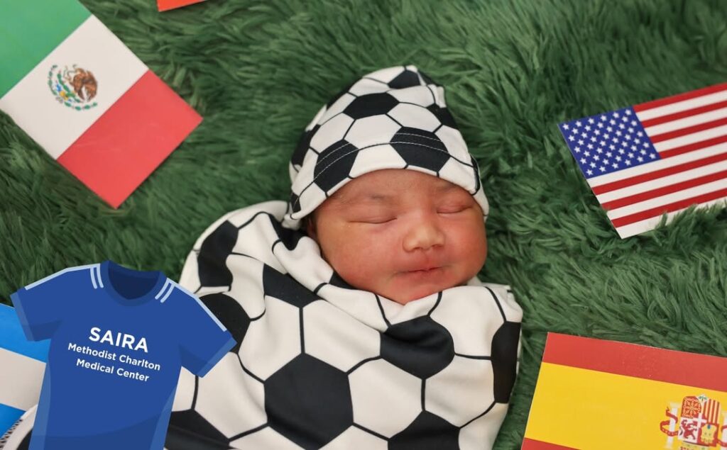 Tiny babies in intensive care have been dressed in adorable World Cup outfits - complete with knitted football boots, mini trophies and one very cute pint-sized referee.