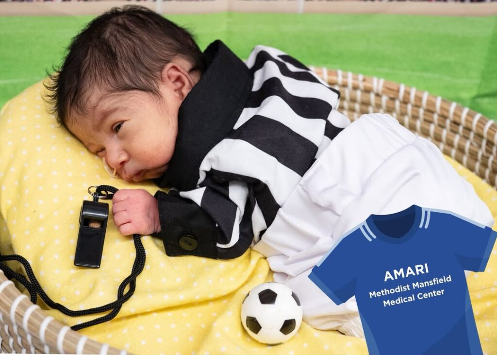 Tiny babies in intensive care have been dressed in adorable World Cup outfits - complete with knitted football boots, mini trophies and one very cute pint-sized referee.