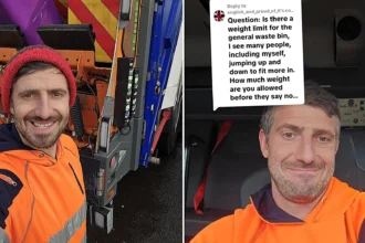 Bin man dubbed "bin-fluencer" warns people not to jump into wheelie bins as he reveals what really happens when overloaded rubbish containers become too heavy.