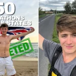 A 24-year-old Brit with zero running experience completed 50 marathons in 50 US states in just 58 days - Henry Moores raised over £30,000 for a children's cancer charity.