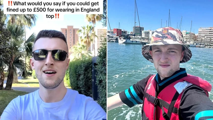 A Brit living in Benidorm warns that wearing an England football top this World Cup summer could land tourists with a £500 fine - and it affects visitors of all ages.