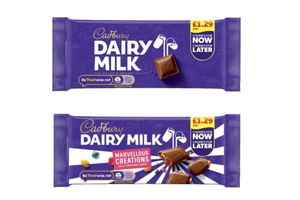 Cadbury launches new Dairy Milk Grab & Go bars with resealable packs for on-the-go snacking. Available in three flavours from July, priced at £1.29 each.