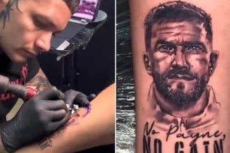 A DJ got a tattoo of viral World Cup "star" Tim Payne on his leg with the phrase "No Payne, No Gain" - and the footballer himself eventually saw it and shared the post.