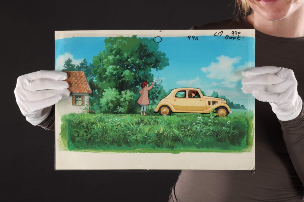 Original Simpsons artwork showing Homer at a bowling alley is heading to auction with a £50,000 estimate - alongside rare pieces from Disney's Fantasia, Dragon Ball and Studio Ghibli.