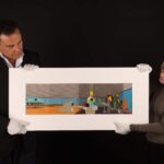 Original Simpsons artwork showing Homer at a bowling alley is heading to auction with a £50,000 estimate - alongside rare pieces from Disney's Fantasia, Dragon Ball and Studio Ghibli.