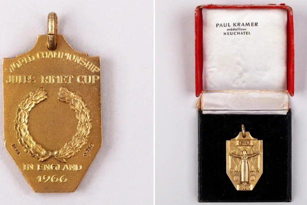Gordon Banks' 1966 World Cup winner's medal is going under the hammer with a £300,000 estimate - the England legend sold it in 2001 to help his family and it is now returning to auction.