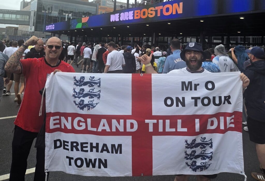 An England superfan who has spent £90,000 following the Three Lions says Ghana fans taunted him with a banner reading "it will never come home" before a frustrating 0-0 draw in Boston.