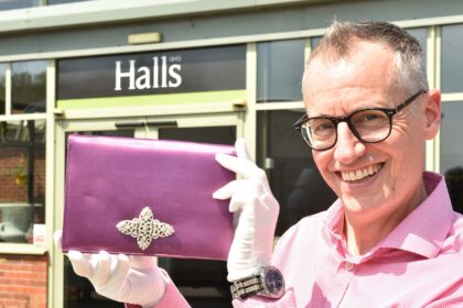 A mauve satin evening clutch owned by Margaret Thatcher - the accessory that spawned the term "handbagging" - is heading to auction with a £6,000 estimate.A mauve satin evening clutch owned by Margaret Thatcher - the accessory that spawned the term "handbagging" - is heading to auction with a £6,000 estimate.