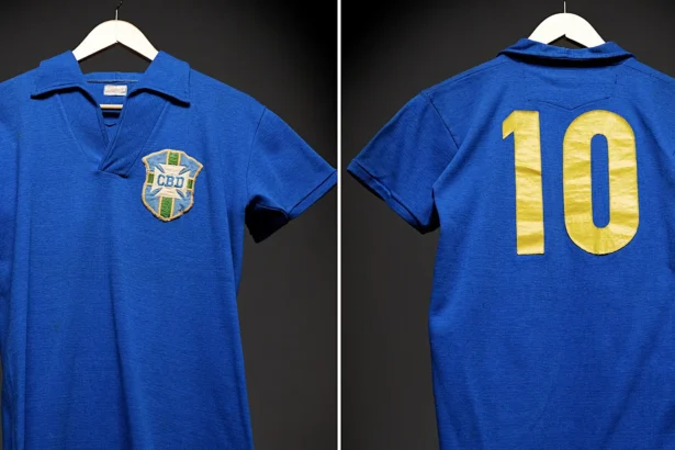 Iconic Brazil number 10 shirt worn by Pelé in historic 1958 World Cup final when he scored twice aged just 17 set to go under the hammer for staggering £4.5million.