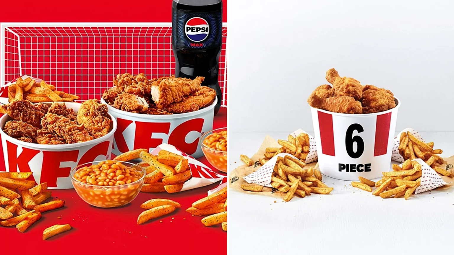 KFC launches its biggest-ever boneless menu with football-themed buckets, 27 pieces of chicken, new dipping sauces and limited-time World Cup deals.