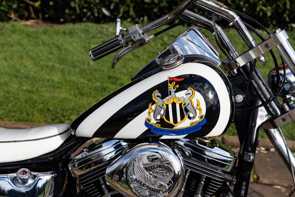 Kevin Keegan is auctioning his Newcastle United-liveried 1990 Harley-Davidson Sportster to raise funds for Cancer Research UK following his stage four cancer diagnosis.