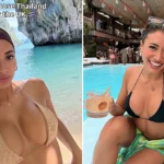 Love Island's Kaz Crossley reveals she pays just £600 a month for a three-bed beachfront house with a pool in Thailand - a fraction of London's £2,500 rent.