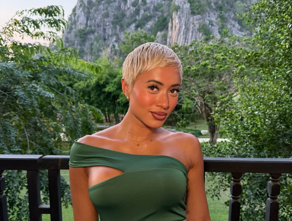 Love Island's Kaz Crossley reveals she pays just £600 a month for a three-bed beachfront house with a pool in Thailand - a fraction of London's £2,500 rent.