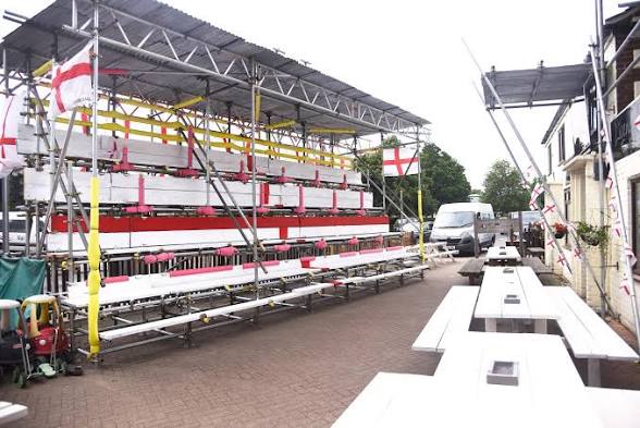 A lucky Brit has won a monster 24ft England flag wide enough to cover his entire house front - described as the length of three-and-a-half Peter Crouchs laid end to end.