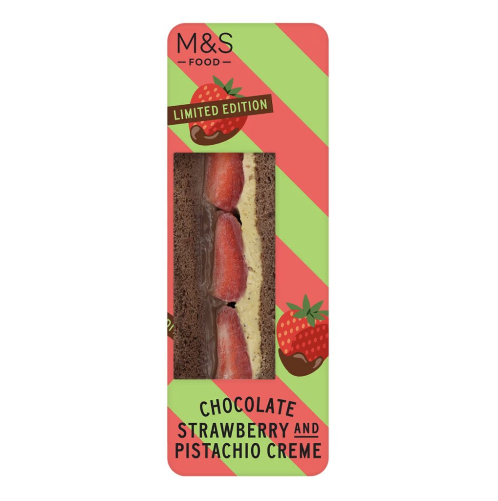 Marks & Spencer brings back its viral strawberry sandwich and launches a new chocolate, strawberry & pistachio version, sending shoppers into a frenzy.