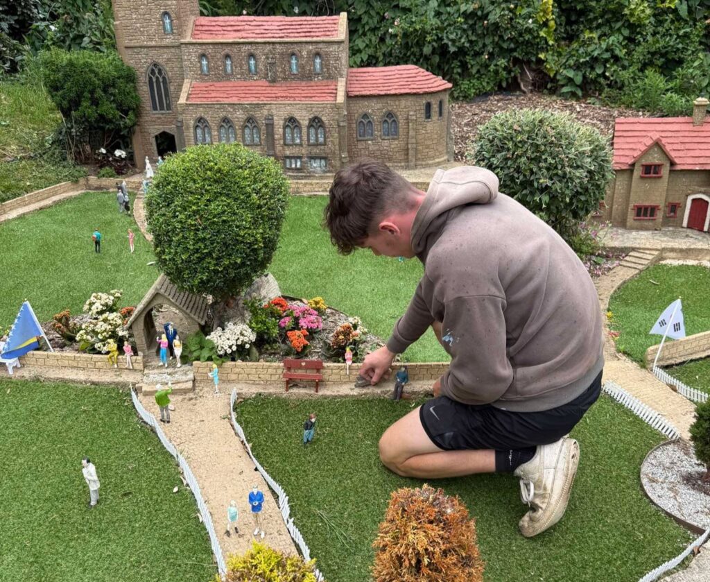 Squirrels have declared war on a Hampshire model village - the latest attack left a wedding display in ruins with the bride, groom and best man all decapitated in a coordinated raid.