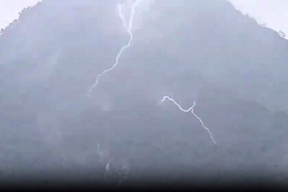 Dazzling blue and white flashes lit up mountains in southern Mexico like a giant strobe light - sparking wild theories about UFOs, earthquakes and paranormal activity.