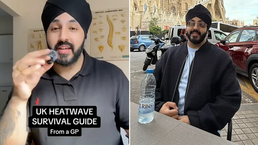 A GP says freezing a hot water bottle, chilling your moisturiser and skipping the roast dinner are his top tips for surviving the heatwave - and his video racked up 219,000 views.