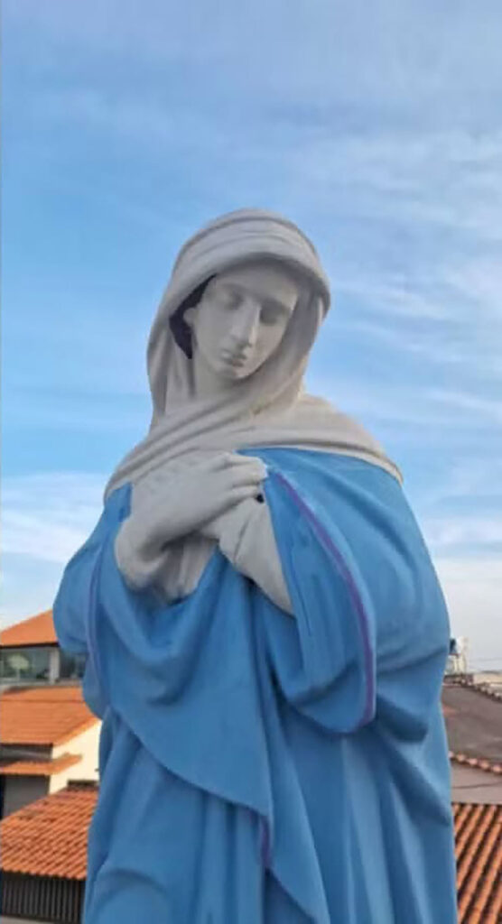 Religious statues of Jesus were covered up after an amateur restoration left them with arched eyebrows, thick eyelashes and bright red lips - drawing comparisons to the infamous Monkey Christ.