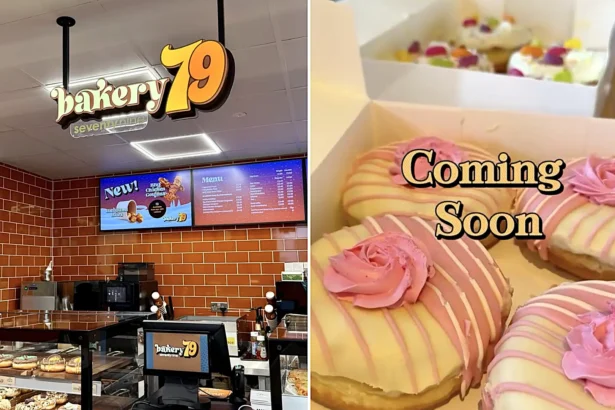 Fast-growing bakery chain Bakery79 taking on Greggs launches nostalgic new menu packed with retro sweet treats including Parma Violet doughnuts and 1970s-inspired favourites.