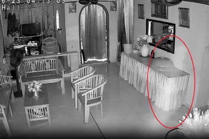 A woman was left spooked after her mother's CCTV appeared to capture a misty, ghost-like figure gliding through the living room at 3am, sparking fierce debate online over what it really is.