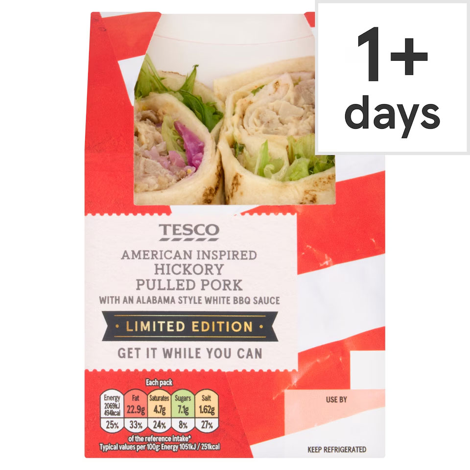 Tesco has overhauled its meal deal with 17 summer items - including a pulled beef brisket sandwich served in a sugar-topped doughnut brioche roll with candied jalapeños.
