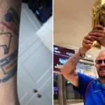 An England superfan tattooed with passport stamps has spent £90,000 following the side - and says the Yanks are more fussed about hockey and basketball than football.