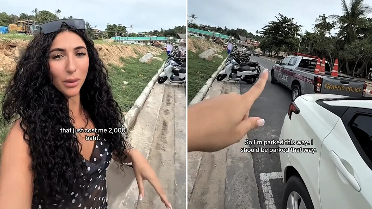 British traveller hit with £52 fine in Thailand after parking the "wrong way" against the curb, warning fellow Brits to check rulebooks before renting cars abroad.