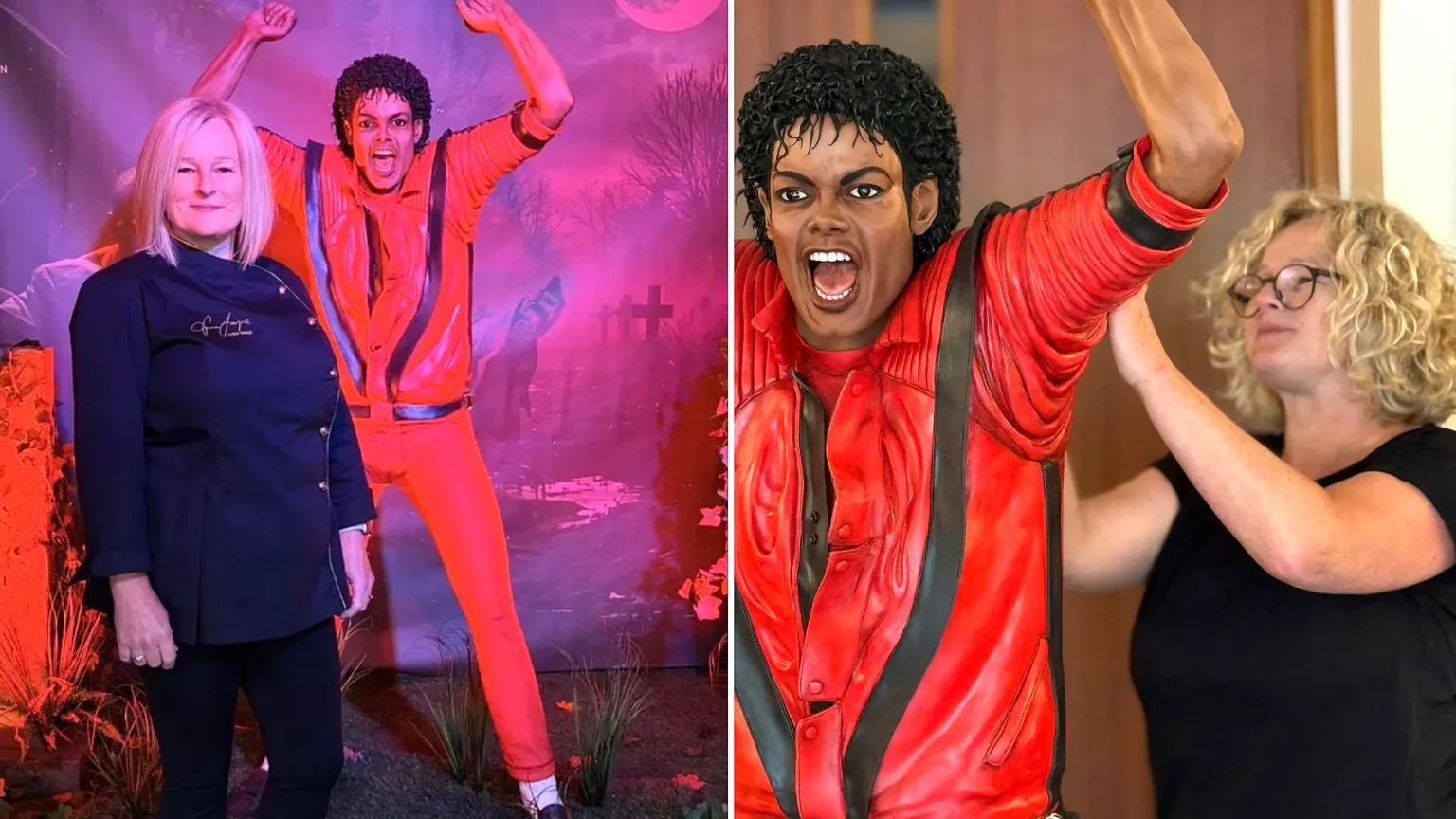 Aberdare baker Emma Jayne spent nearly three weeks crafting a life-sized Michael Jackson sculpture made entirely from cake to mark a cinema screening of the film Michael.