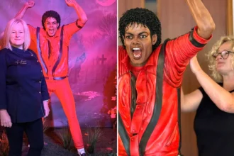 Aberdare baker Emma Jayne spent nearly three weeks crafting a life-sized Michael Jackson sculpture made entirely from cake to mark a cinema screening of the film Michael.