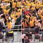 Wheelchair users were filmed standing up and bouncing with joy after Colombia's World Cup win - sparking debate online before many viewers rushed to defend the celebrating fans.