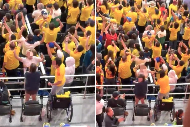 Wheelchair users were filmed standing up and bouncing with joy after Colombia's World Cup win - sparking debate online before many viewers rushed to defend the celebrating fans.