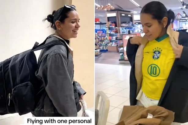 A Spanish traveller beat Ryanair's £70 baggage fee by squeezing into six complete outfits at Verona airport, sweating through security rather than paying an extra penny.