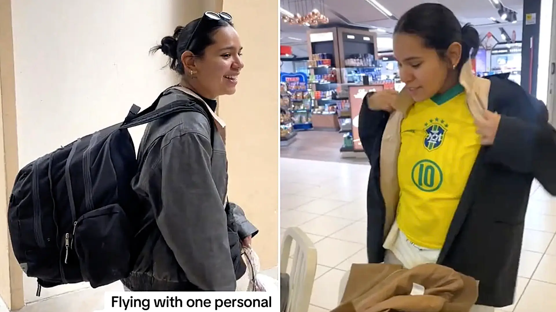 A Spanish traveller beat Ryanair's £70 baggage fee by squeezing into six complete outfits at Verona airport, sweating through security rather than paying an extra penny.