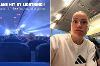 The Wales women's football team's plane was struck by lightning mid-flight to a World Cup qualifier - screams rang out as a blue bolt shot through the cabin and the pilot made an emergency landing in Italy.