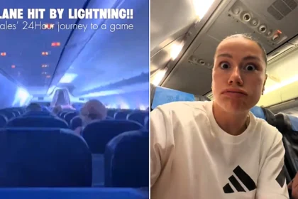The Wales women's football team's plane was struck by lightning mid-flight to a World Cup qualifier - screams rang out as a blue bolt shot through the cabin and the pilot made an emergency landing in Italy.