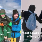 A seven-year-old and his 10-year-old brother took on the UK Three Peaks Challenge in 72 hours to raise money for their mum's Crohn's battle - and may bag a world record.