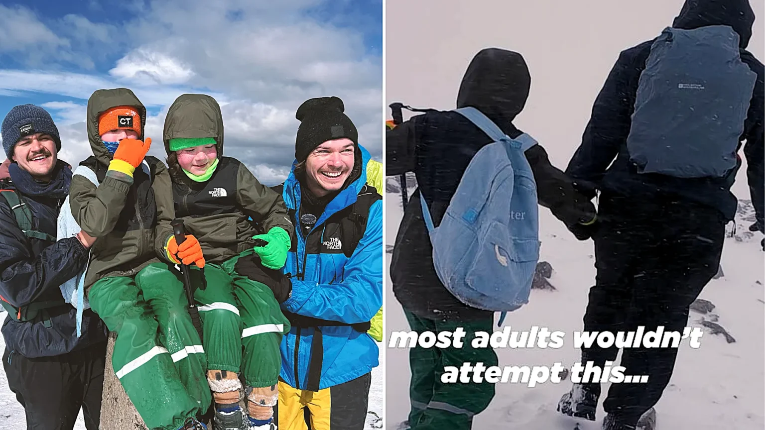 A seven-year-old and his 10-year-old brother took on the UK Three Peaks Challenge in 72 hours to raise money for their mum's Crohn's battle - and may bag a world record.