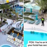 Dozens of holidaymakers sprinted for sunbeds the moment pool gates opened at 8am in Tenerife after queuing for half an hour - with every single lounger gone by 9:30am.