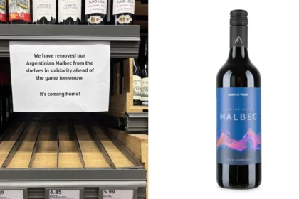 Aldi has pulled Argentinian Malbec from a UK store in a cheeky show of solidarity ahead of England's crunch World Cup semi-final against Argentina.