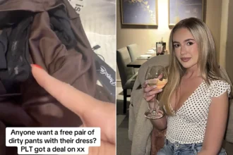 A Brit shopper was left feeling sick after finding a pair of dirty worn pants stuffed inside her new £32 PrettyLittleThing dress from her holiday haul.